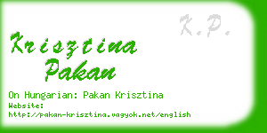 krisztina pakan business card